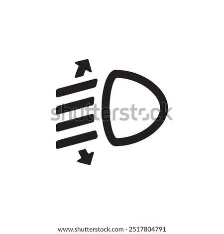 headlight range control icon symbol sign vector