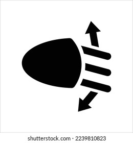 Headlight range control icon vector