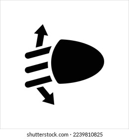 Headlight range control icon vector