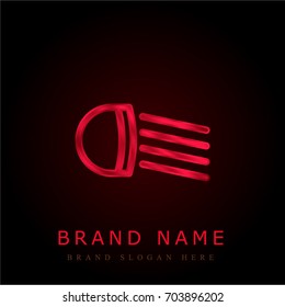 Headlight red chromium metallic logo