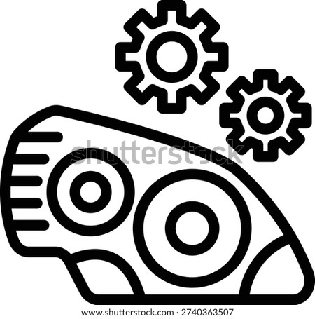 Headlight Restoration Line Icon and Vector