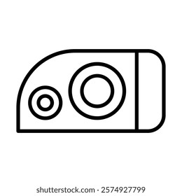 Headlight Vector Line Icon Design