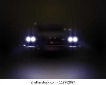 headlights in the dark, vector eps