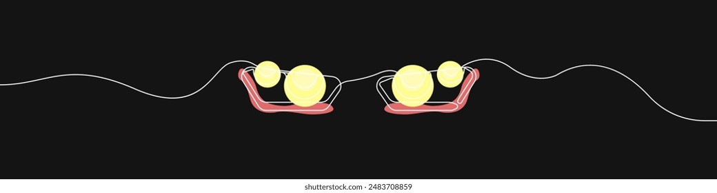 Headlights drawing one line vector. Outline car lights vector. Lighting devices with one finished line vector.