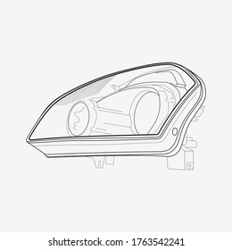 Headlights icon line element. Vector illustration of headlights icon line isolated on clean background for your web mobile app logo design.