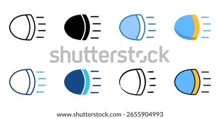 Headlights icon set multiple style collection 
