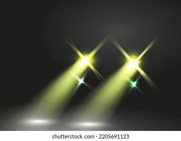 Headlights at night. The rays illuminate the road. Bright light. Night road. The car drives along the highway at night. Visibility. - Shutterstock ID 2205691123