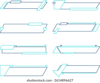 Headline Aesthetic Line Vector Set