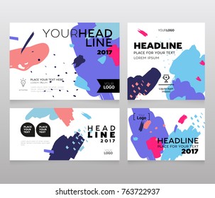 Headline banner - modern vector set of abstract images