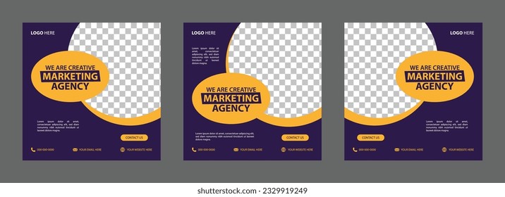 headline banner for social media post template. social media post design for creative marketing agency