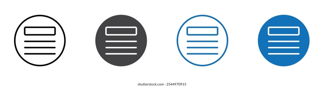 Headline content icon Logo sign in thin line outline