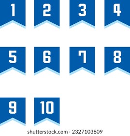 Headline decoration with numbers from 1 to 10