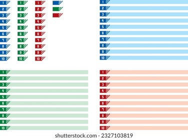 Headline decoration with numbers from 1 to 10