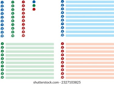 Headline decoration with numbers from 1 to 10