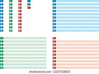 Headline decoration with numbers from 1 to 10