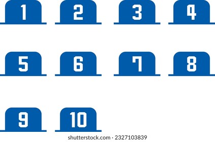 Headline decoration with numbers from 1 to 10