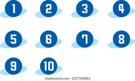 Headline decoration with numbers from 1 to 10