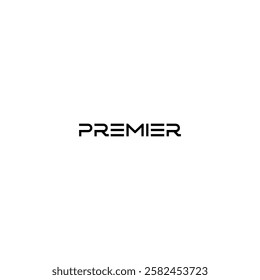 Headline editable premier letter for template. Premier sophisticated design. Grand opening text style. Luxury, elegant, smart and unique text for business letter. Black premier vector design. Best