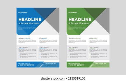 Headline Flyer Template Design, Abstract Geometric Business Vector Template For Flyer, Vector Flyer Design For Business.