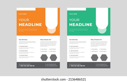 Headline Flyer template Design, Abstract Geometric Business vector Template for Flyer, Vector Flyer Design for Business.