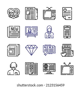 headline Icon Set with line icons. Modern Thin Line Style. Suitable for Web and Mobile Icon. Vector illustration EPS 10.