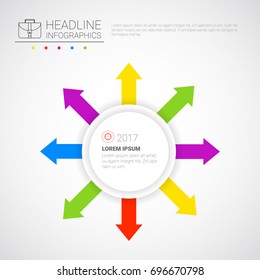 Headline Infographic Business Data Arrow Collection Presentation Copy Space Vector Illustration