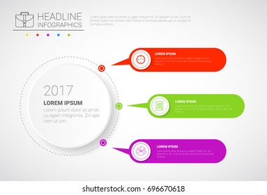 Headline Infographic Design Business Data Graphic Collection Presentation Copy Space Vector Illustration