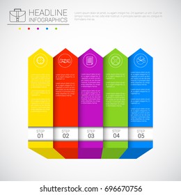 Headline Infographic Design Business Data Graphic Collection Presentation Copy Space Vector Illustration