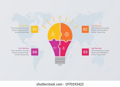 Headline infographic design light bulb puzzle vector image