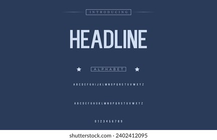 Headline Modern Bold Font. Sans Serif Font. Regular Italic Uppercase Lowercase Typography urban style alphabet fonts for fashion, sport, technology, digital, movie, logo design, vector illustration