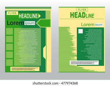 Headline. Modern flyers. A4 size. Business brochure template.