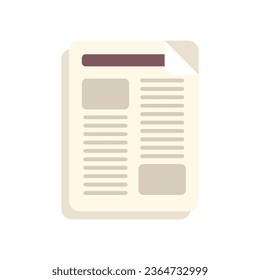 Headline newspaper icon flat vector. News paper. Web page isolated