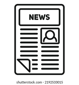 Headline newspaper icon outline vector. News paper. Web page