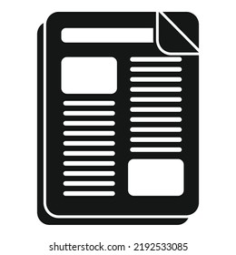 Schlagzeilen Zeitung Symbol einfache Vektorgrafik. Nachrichtenbeitrag. Webseite