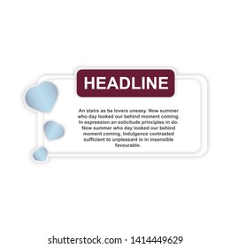headline sign. headliner paper origami speech bubble. headliner tag. headline banner