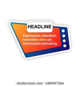 headline sign. headliner paper origami speech bubble. headliner tag. headline banner