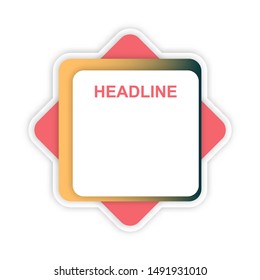 headline sign. headliner paper origami speech bubble. headliner tag. headline banner