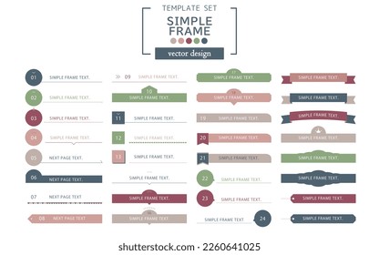 Headline title template set Copy space Horizontal color Vector material