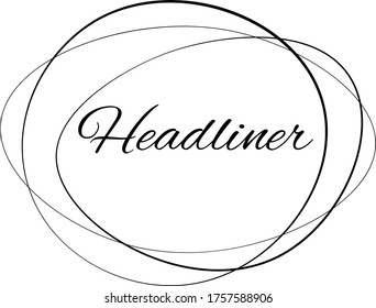 HEADLINER sign on white background. Sticker, stamp