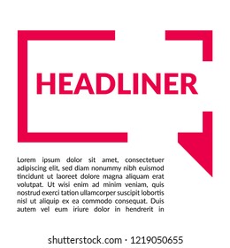 headliner sign,label. headliner speech bubble. headliner tag sign.features banner