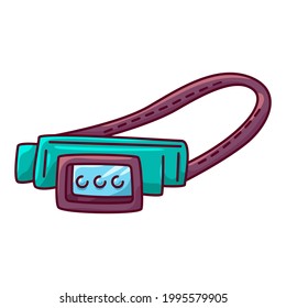 Headllamp vector cartoon illustration isolated on a white background.