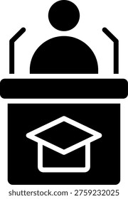 Headmaster Line Icon Vector Design