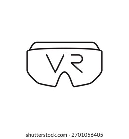 Monitor montado na cabeça para símbolo de realidade virtual.