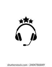 auricular con icono de 3 estrellas, mejor icono plano vector.