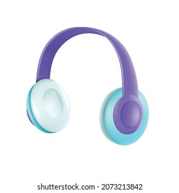 Headphone 3d cartoon style vector illustration design.