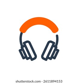 Headphone for Audio Streaming Vector Icon