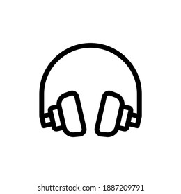 icono de línea vectorial de audio de auriculares