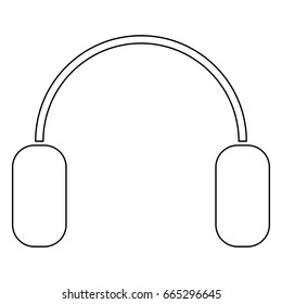 Headphone black icon .