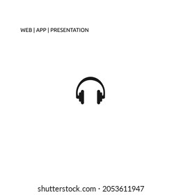 headphone black icon for web, app, and presentation 