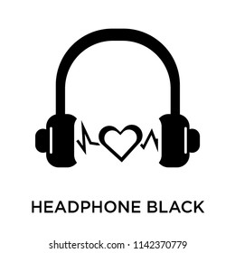 Headphone black shape icon vector isolated on white background for your web and mobile app design, Headphone black shape logo concept